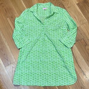 Lilly Pulitzer Green & White Printed Swim Coverup